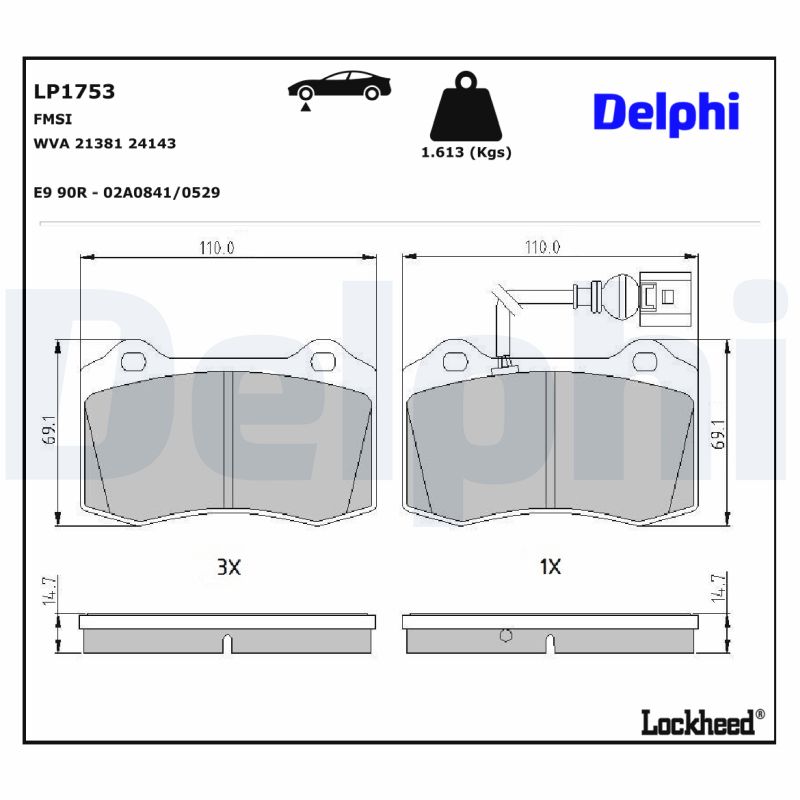 Delphi Diesel Remblokset LP1753