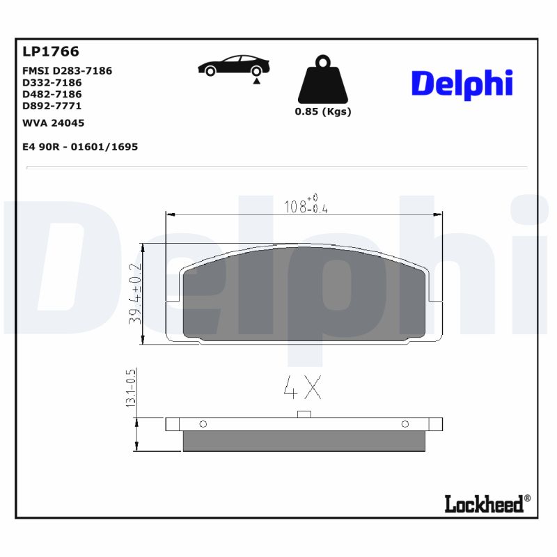 Delphi Diesel Remblokset LP1766