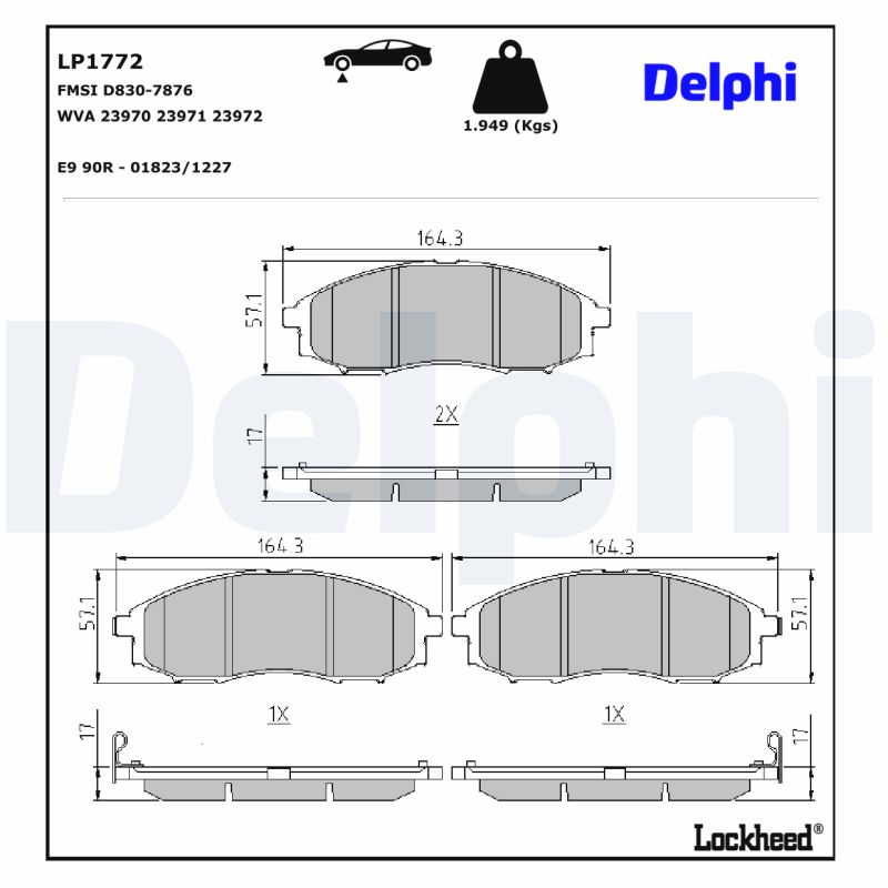 Delphi Diesel Remblokset LP1772