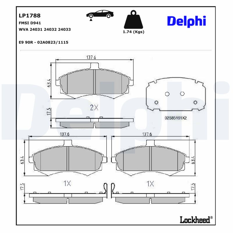 Delphi Diesel Remblokset LP1788