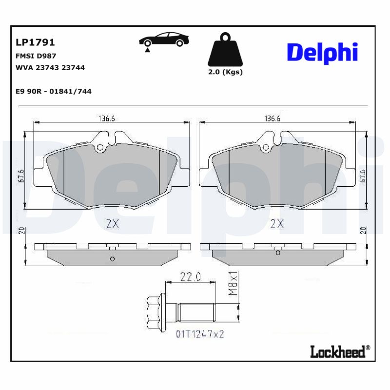 Delphi Diesel Remblokset LP1791