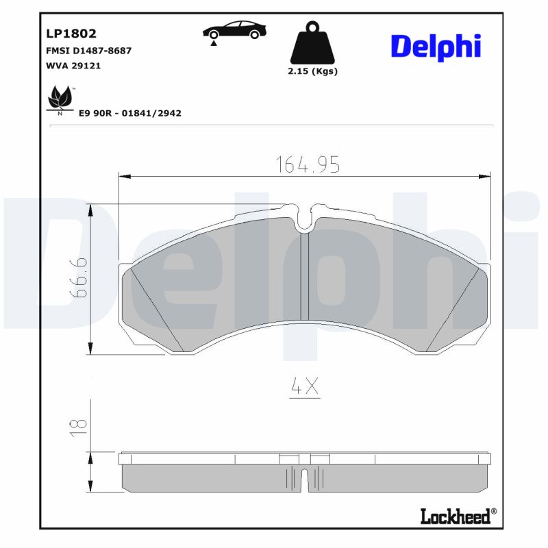 Delphi Diesel Remblokset LP1802