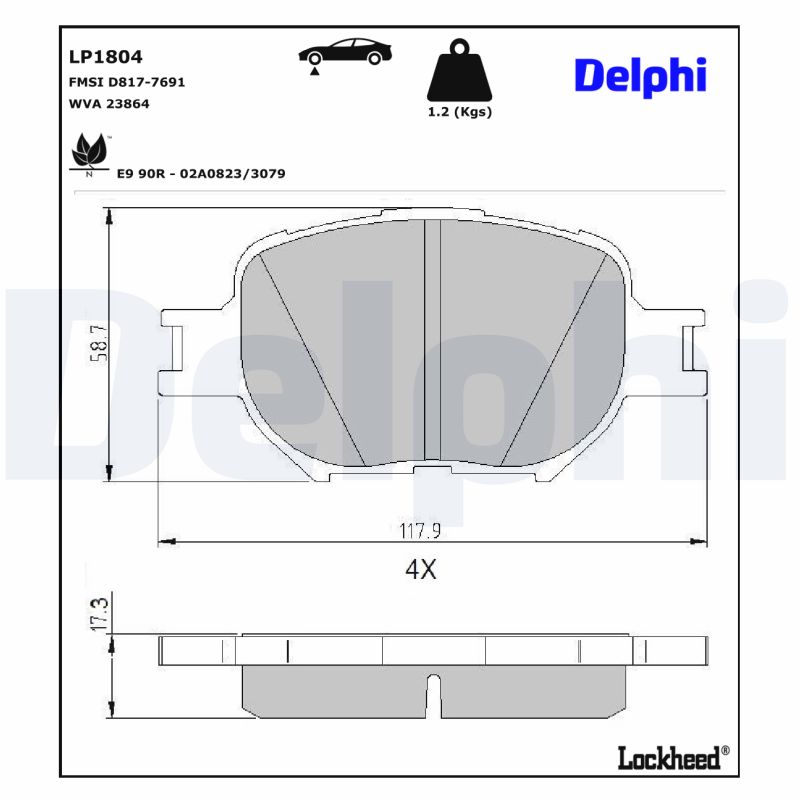 Delphi Diesel Remblokset LP1804