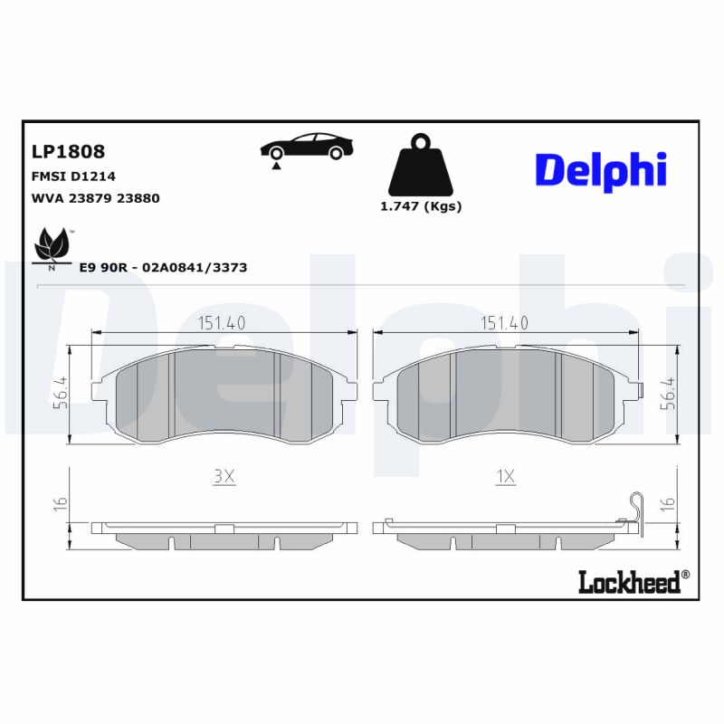 Delphi Diesel Remblokset LP1808