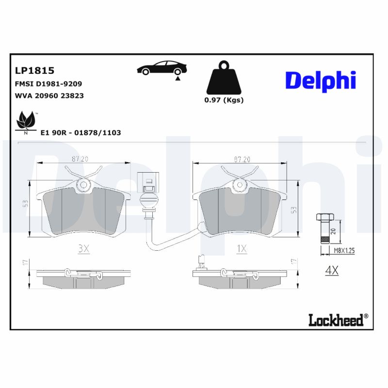 Delphi Diesel Remblokset LP1815