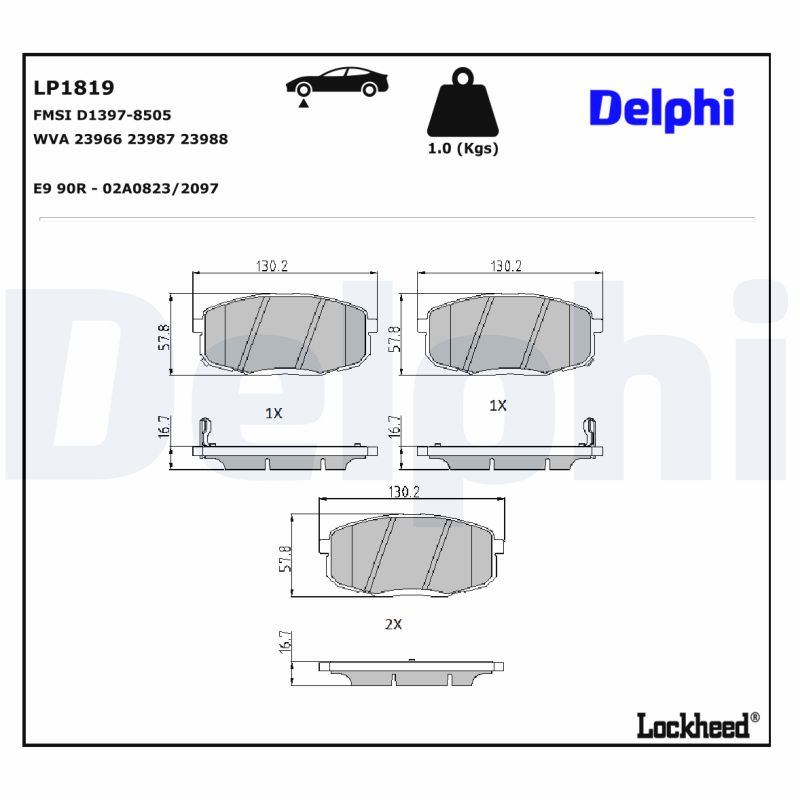 Delphi Diesel Remblokset LP1819