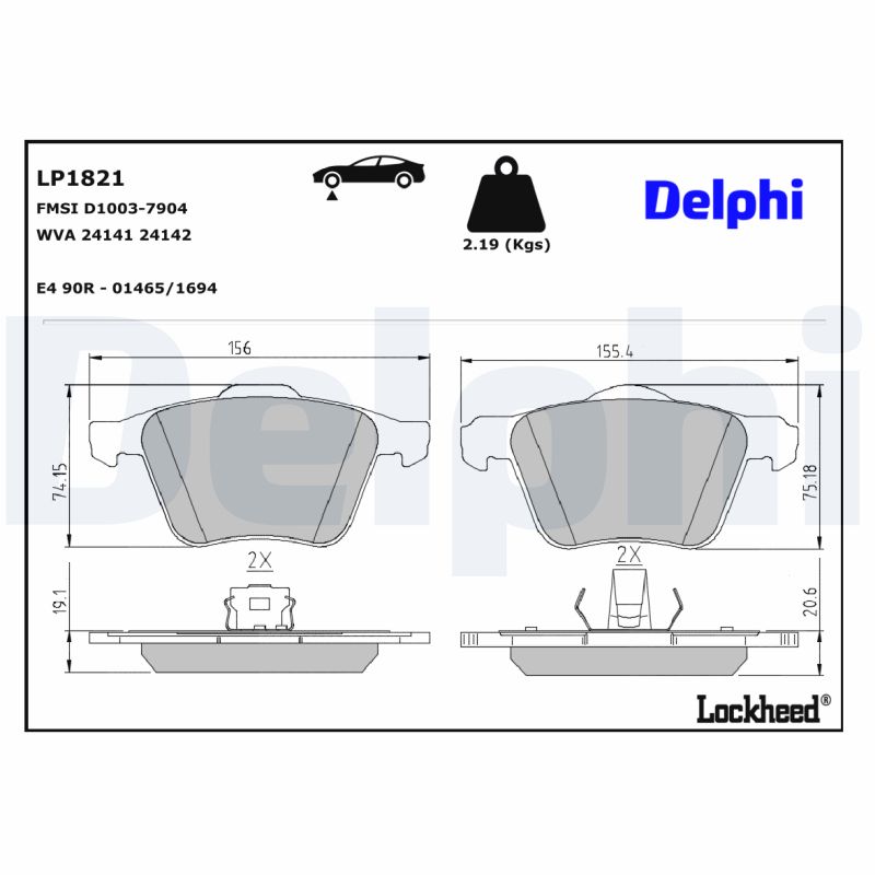 Delphi Diesel Remblokset LP1821