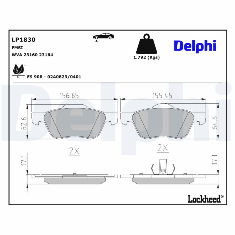 Delphi Diesel Remblokset LP1830