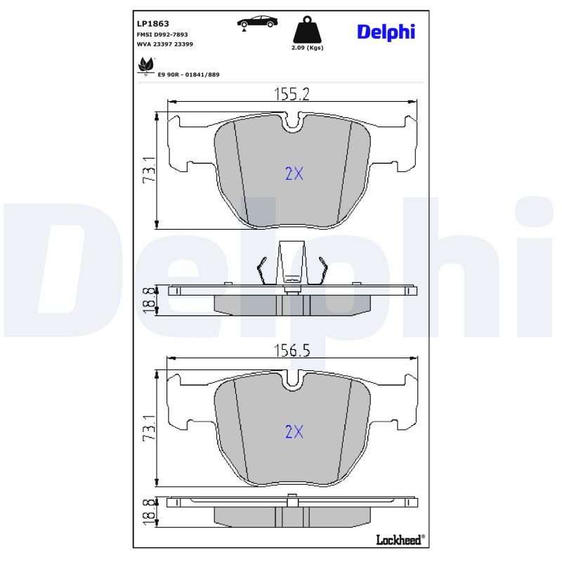 Remblokset Delphi Diesel LP1863