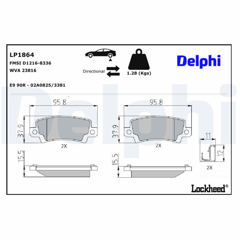 Delphi Diesel Remblokset LP1864