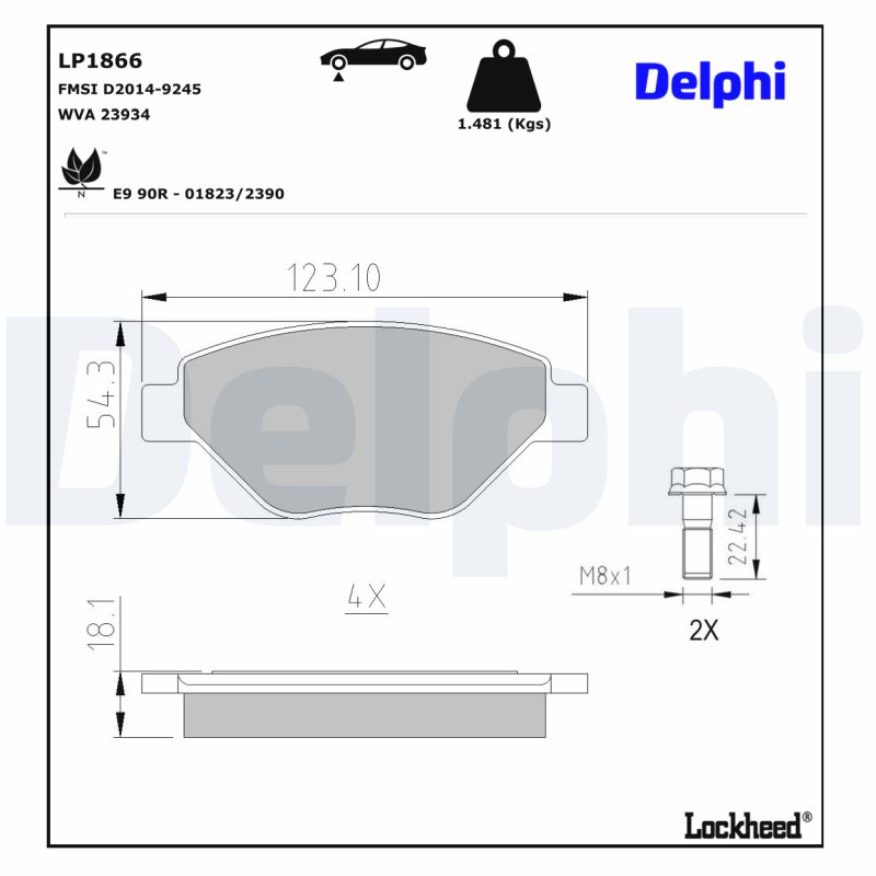 Remblokset Delphi Diesel LP1866