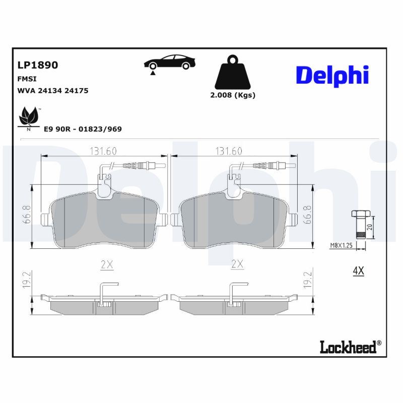 Delphi Diesel Remblokset LP1890