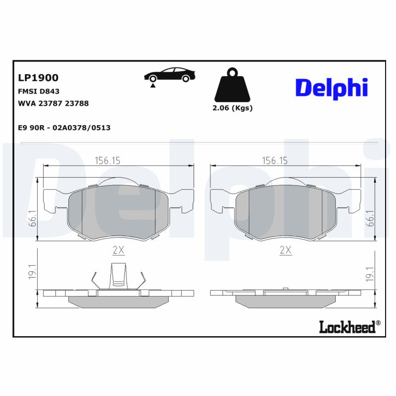 Delphi Diesel Remblokset LP1900