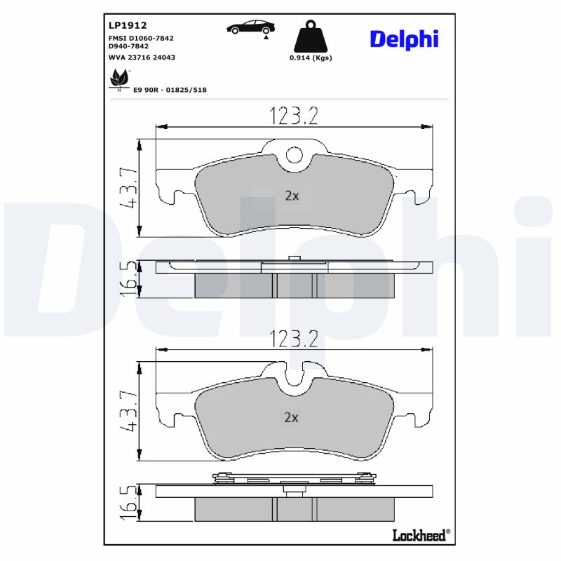 Delphi Diesel Remblokset LP1912