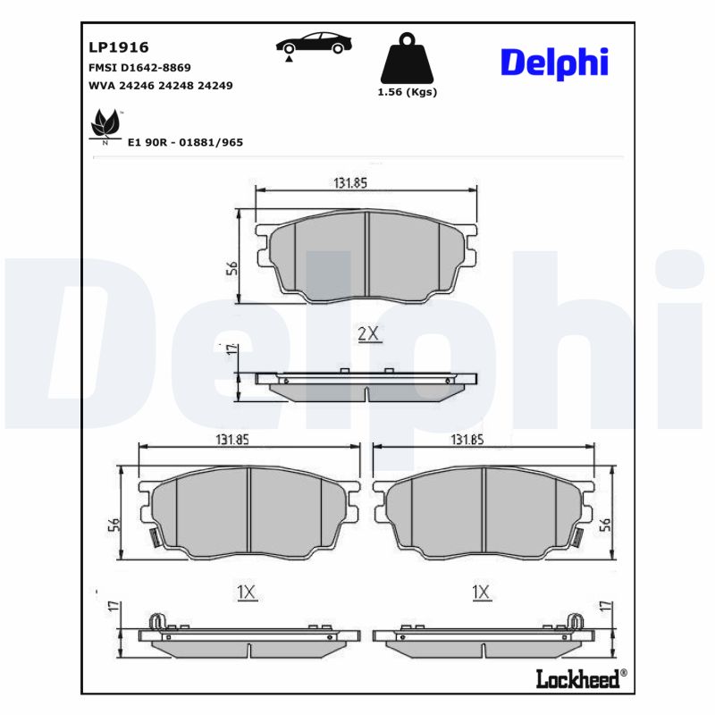 Delphi Diesel Remblokset LP1916
