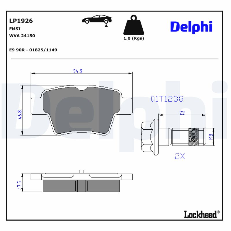 Delphi Diesel Remblokset LP1926