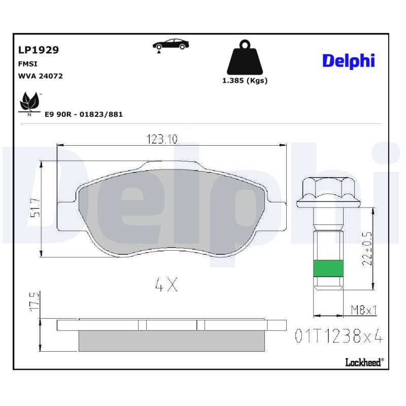 Delphi Diesel Remblokset LP1929