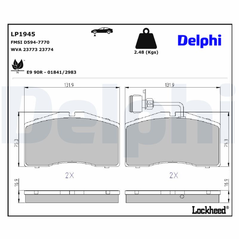 Delphi Diesel Remblokset LP1945
