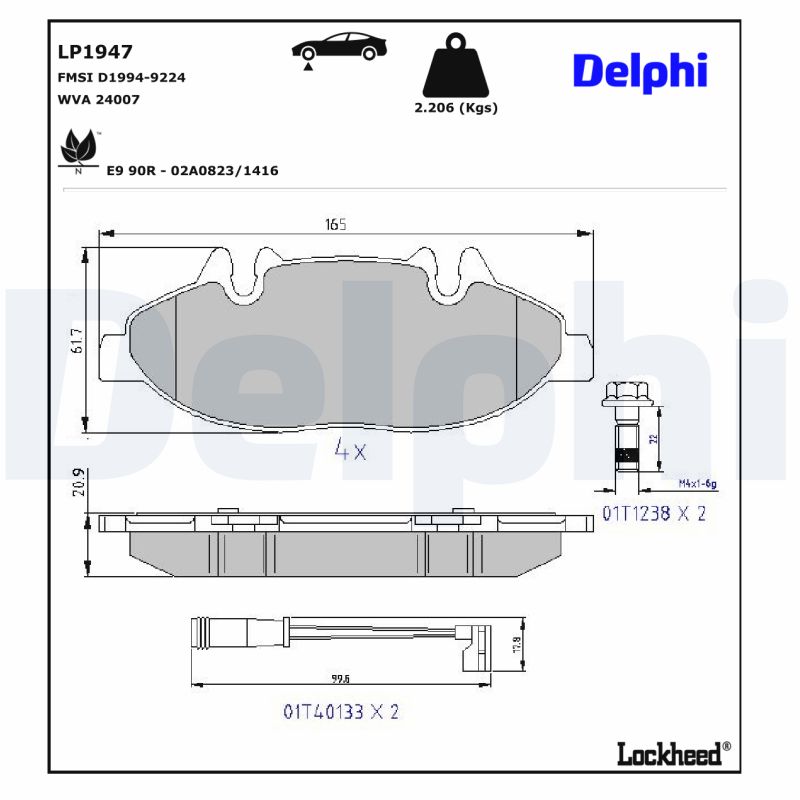 Delphi Diesel Remblokset LP1947