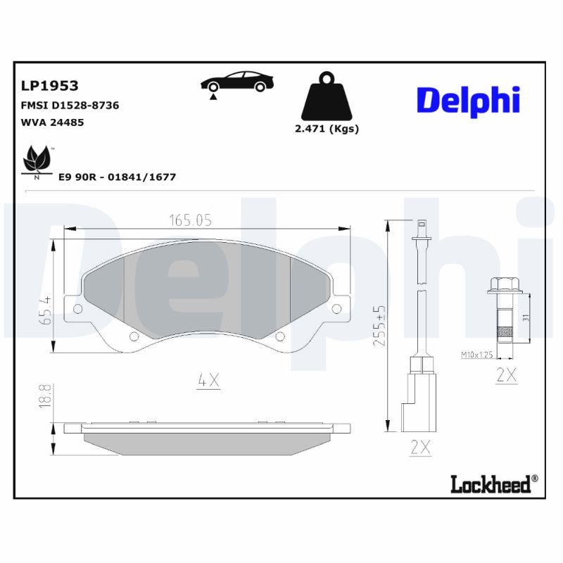 Delphi Diesel Remblokset LP1953