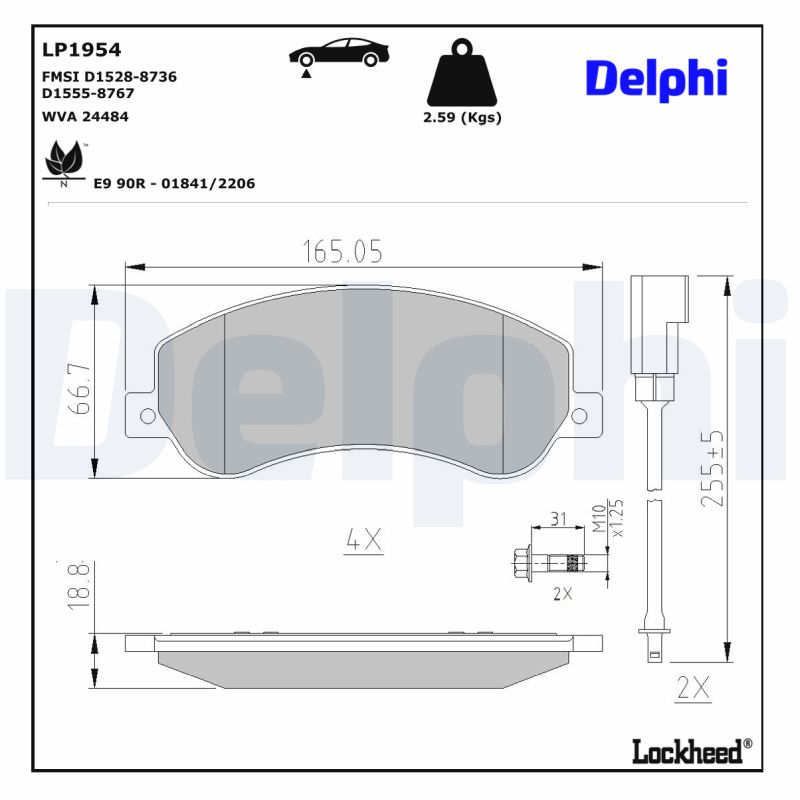 Delphi Diesel Remblokset LP1954