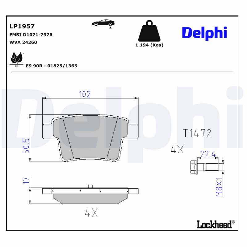 Delphi Diesel Remblokset LP1957