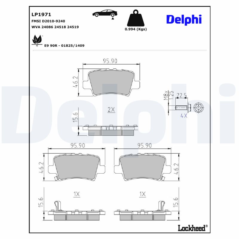 Delphi Diesel Remblokset LP1971