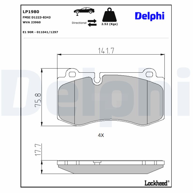 Delphi Diesel Remblokset LP1980