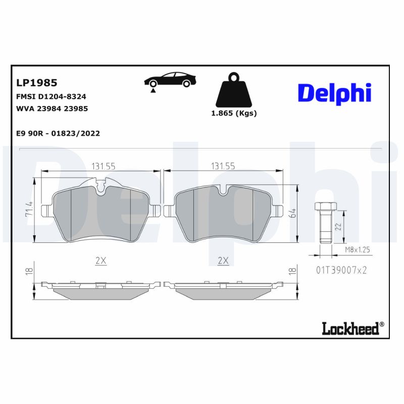 Delphi Diesel Remblokset LP1985
