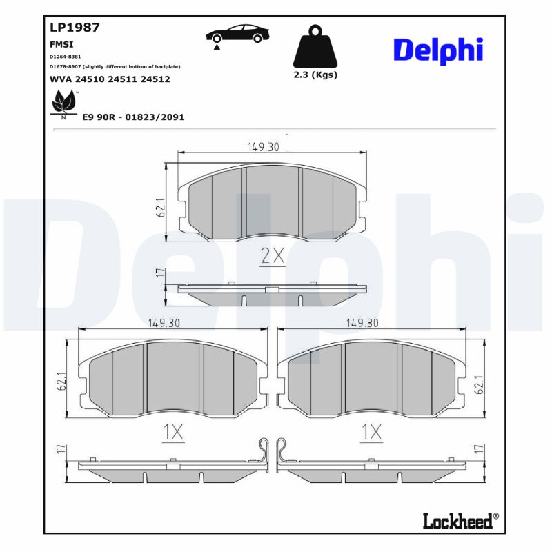 Delphi Diesel Remblokset LP1987