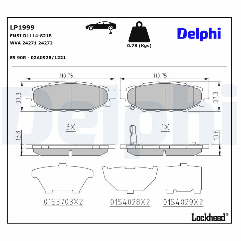Delphi Diesel Remblokset LP1999