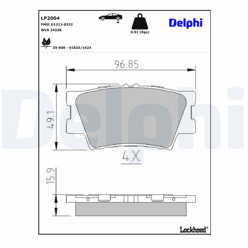 Delphi Diesel Remblokset LP2004