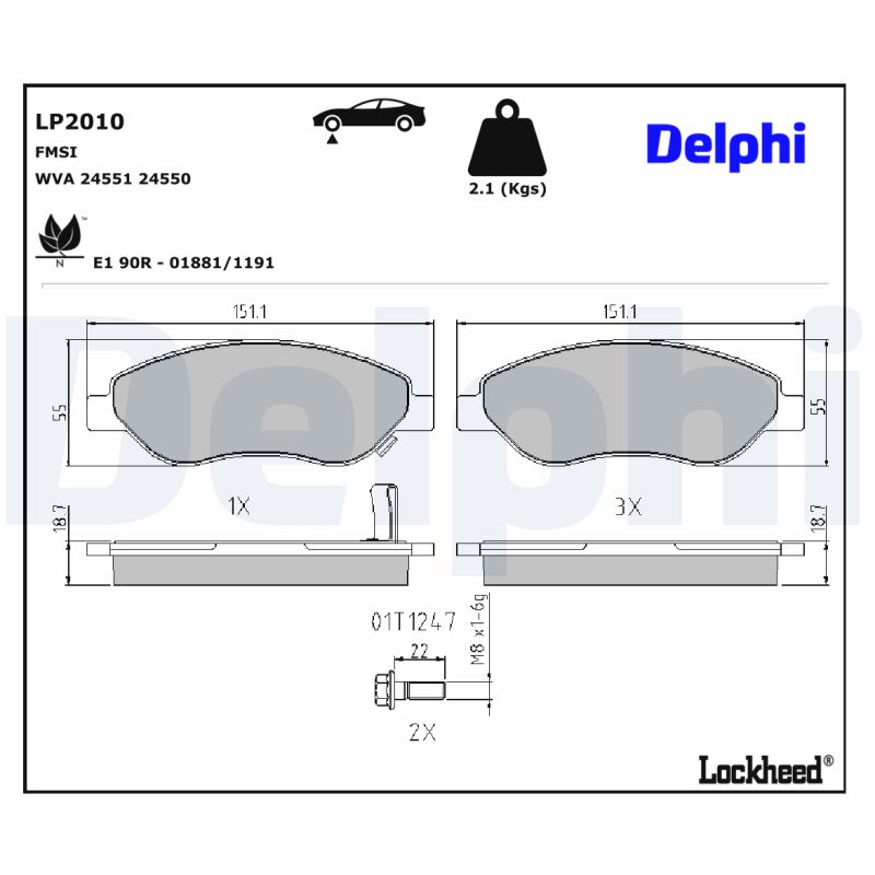 Delphi Diesel Remblokset LP2010