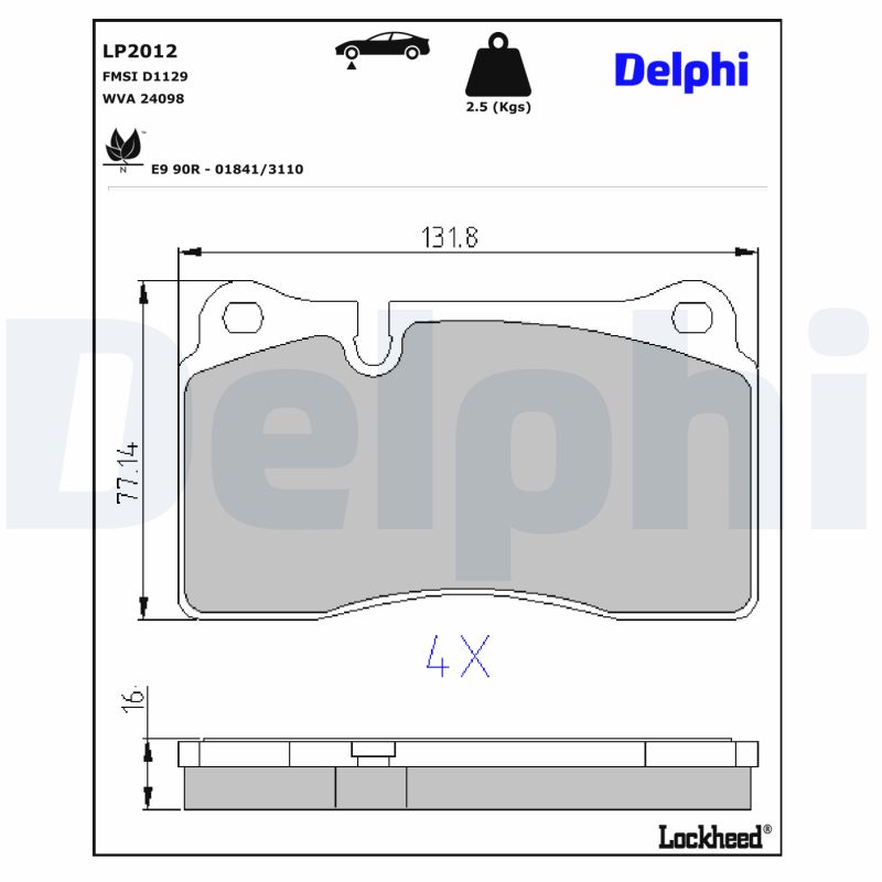Delphi Diesel Remblokset LP2012