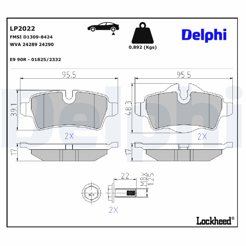Delphi Diesel Remblokset LP2022