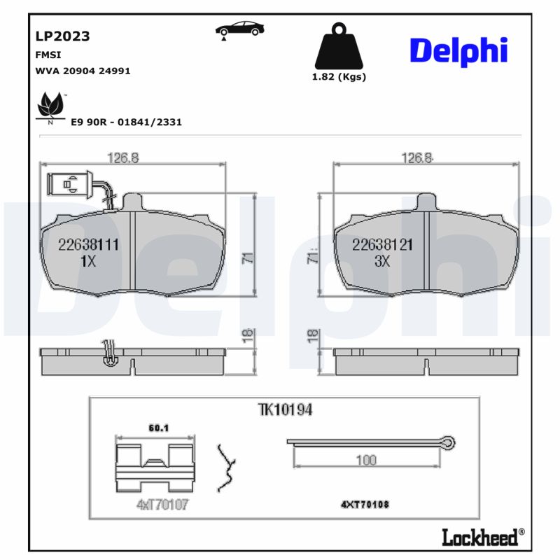 Delphi Diesel Remblokset LP2023