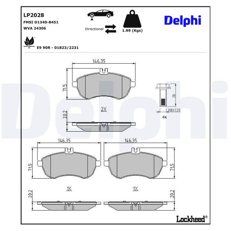 Delphi Diesel Remblokset LP2028