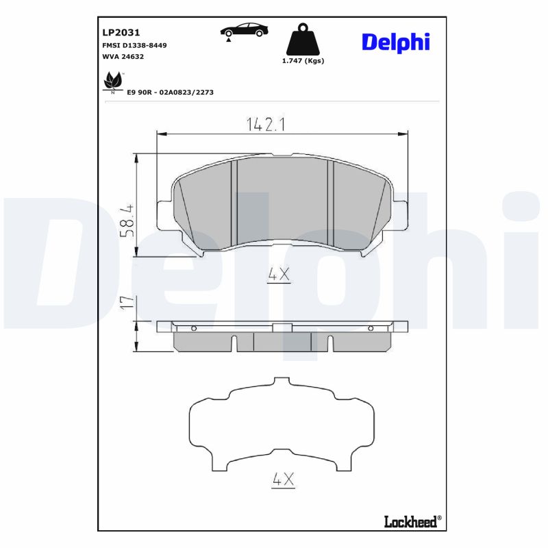 Delphi Diesel Remblokset LP2031