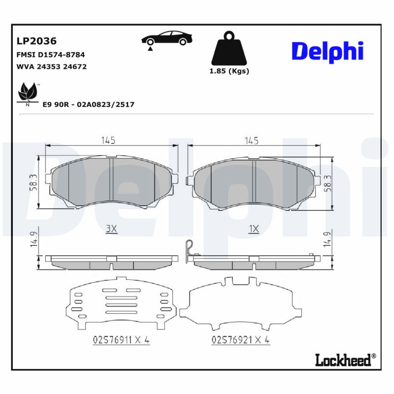 Delphi Diesel Remblokset LP2036