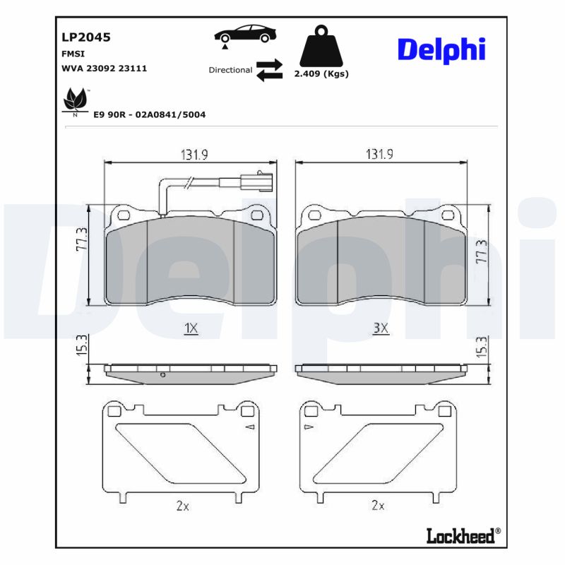 Remblokset Delphi Diesel LP2045