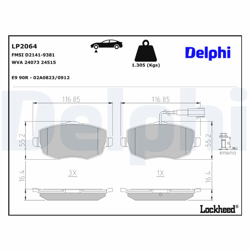 Delphi Diesel Remblokset LP2064