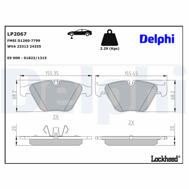 Delphi Diesel Remblokset LP2067