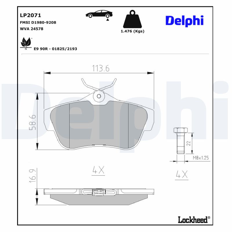 Delphi Diesel Remblokset LP2071