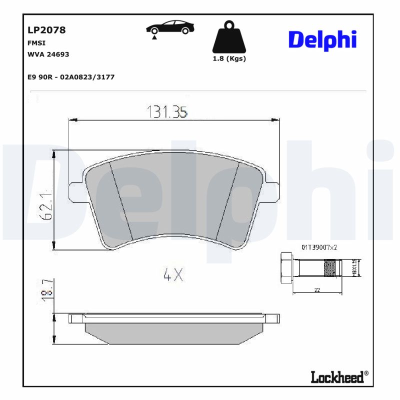 Delphi Diesel Remblokset LP2078