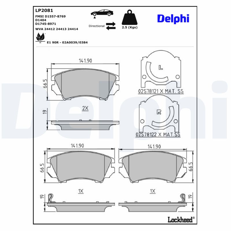 Delphi Diesel Remblokset LP2081