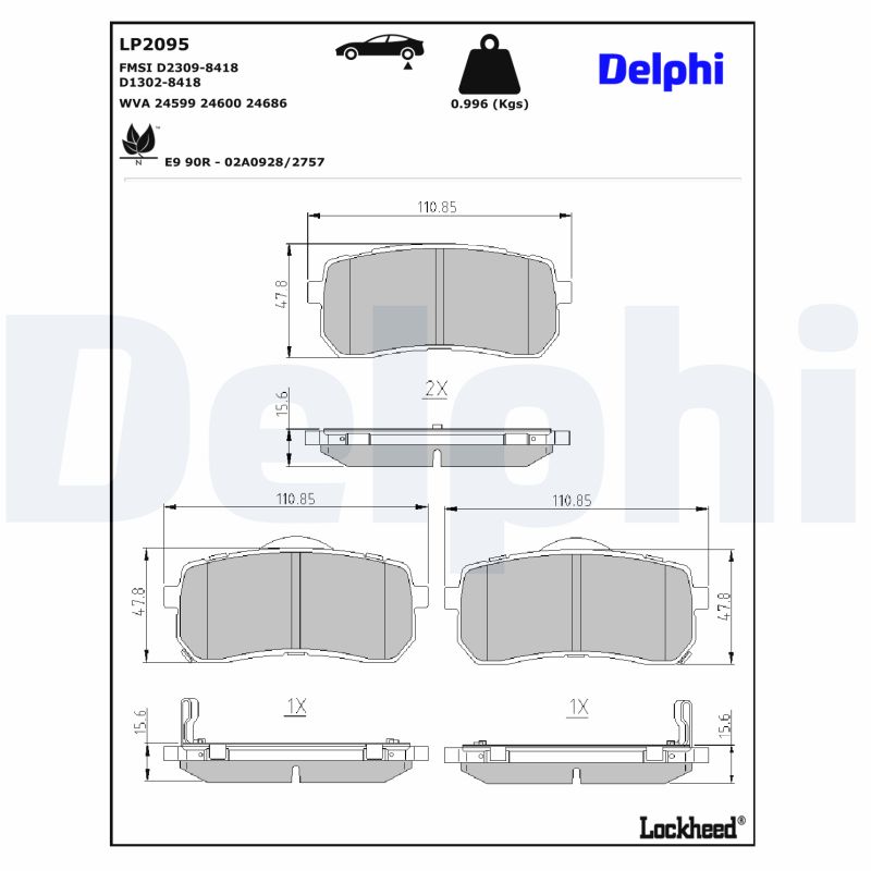 Delphi Diesel Remblokset LP2095