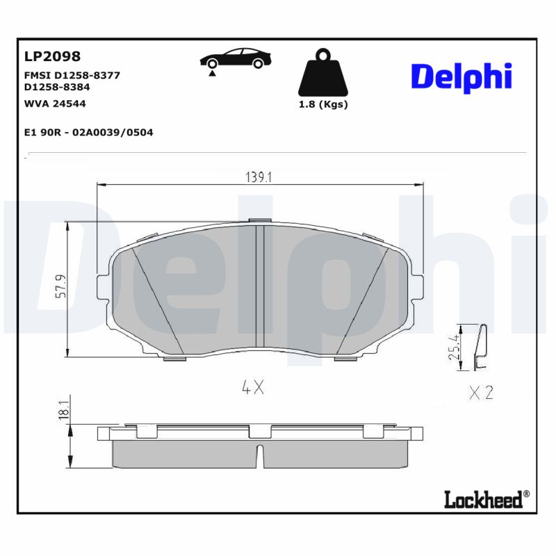 Delphi Diesel Remblokset LP2098
