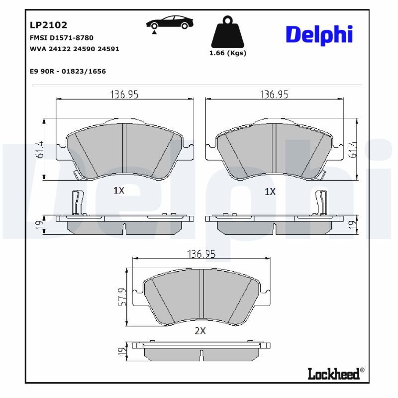 Delphi Diesel Remblokset LP2102