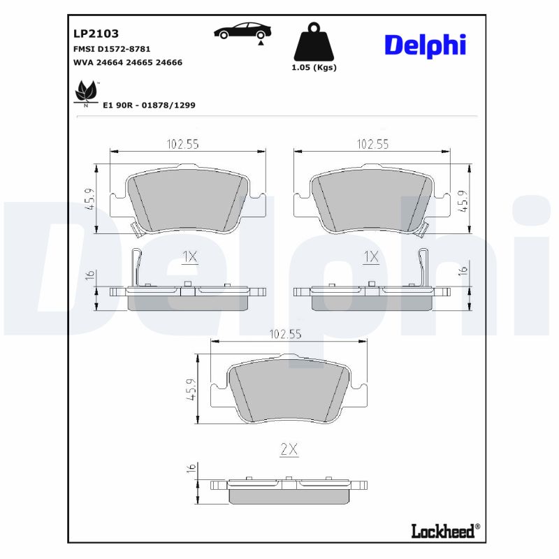 Delphi Diesel Remblokset LP2103