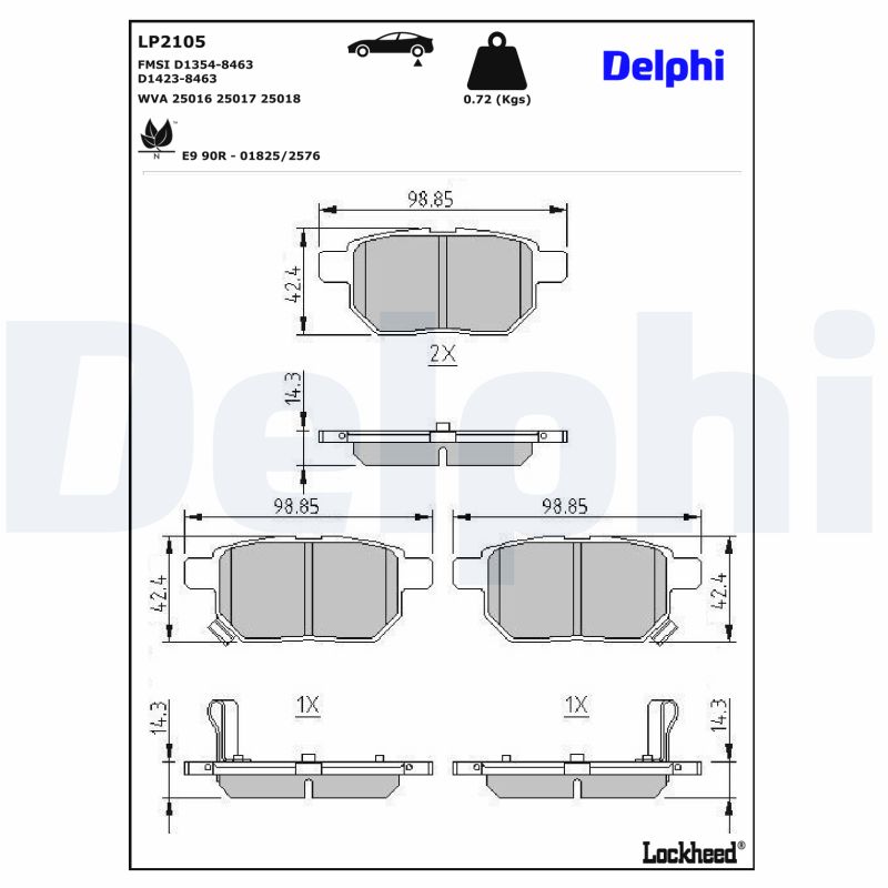 Delphi Diesel Remblokset LP2105